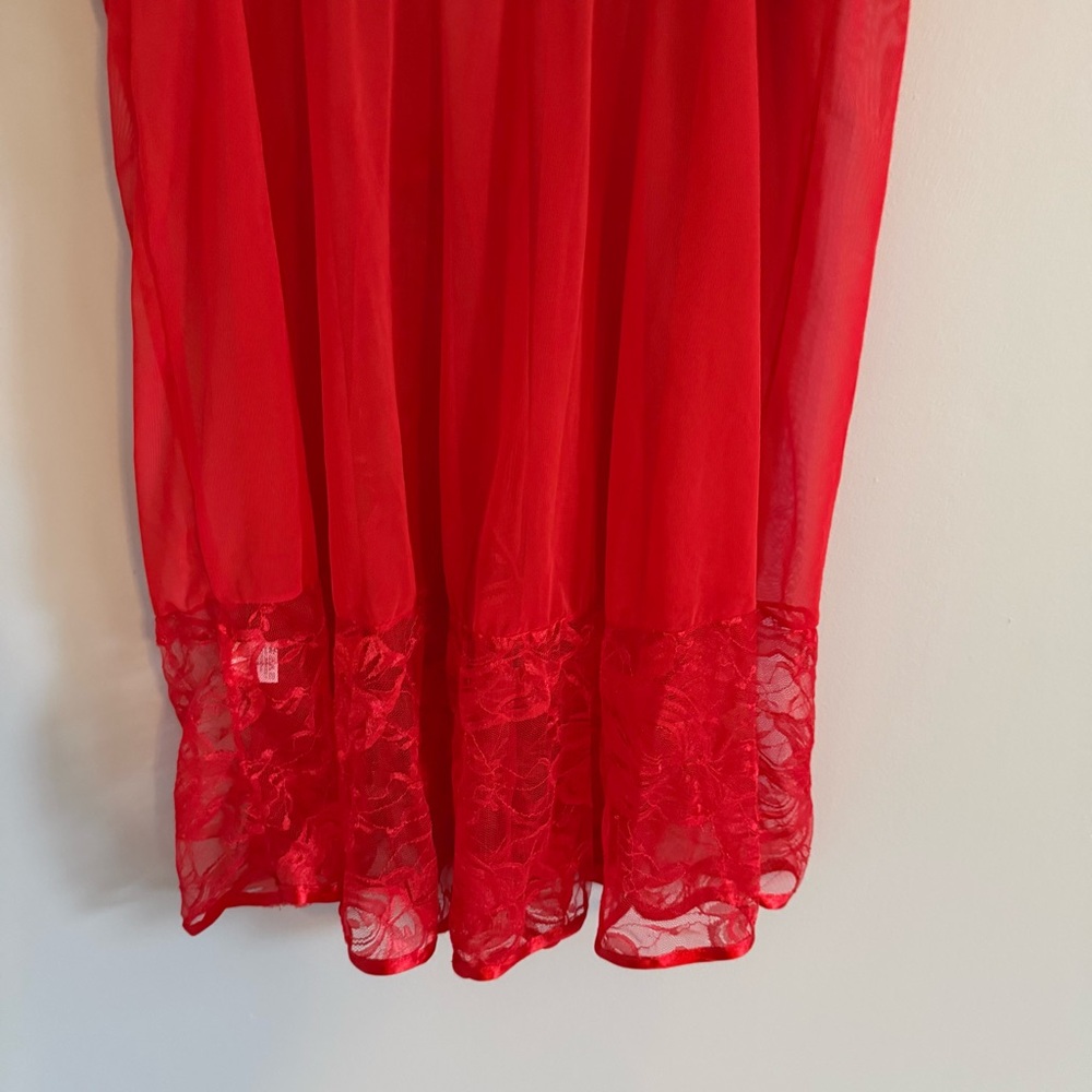 Red Lace Babydoll Lingerie - Picture 8 of 11